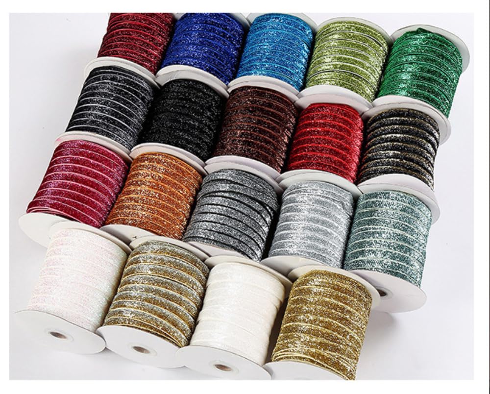 Cinta de terciopelo con purpurina, cinta decorativa, cinta de regalo, para envolver regalos, costura, decoración de boda, decoración de Navidad, oro claro, 15 mm de ancho, 100 yardas de largo