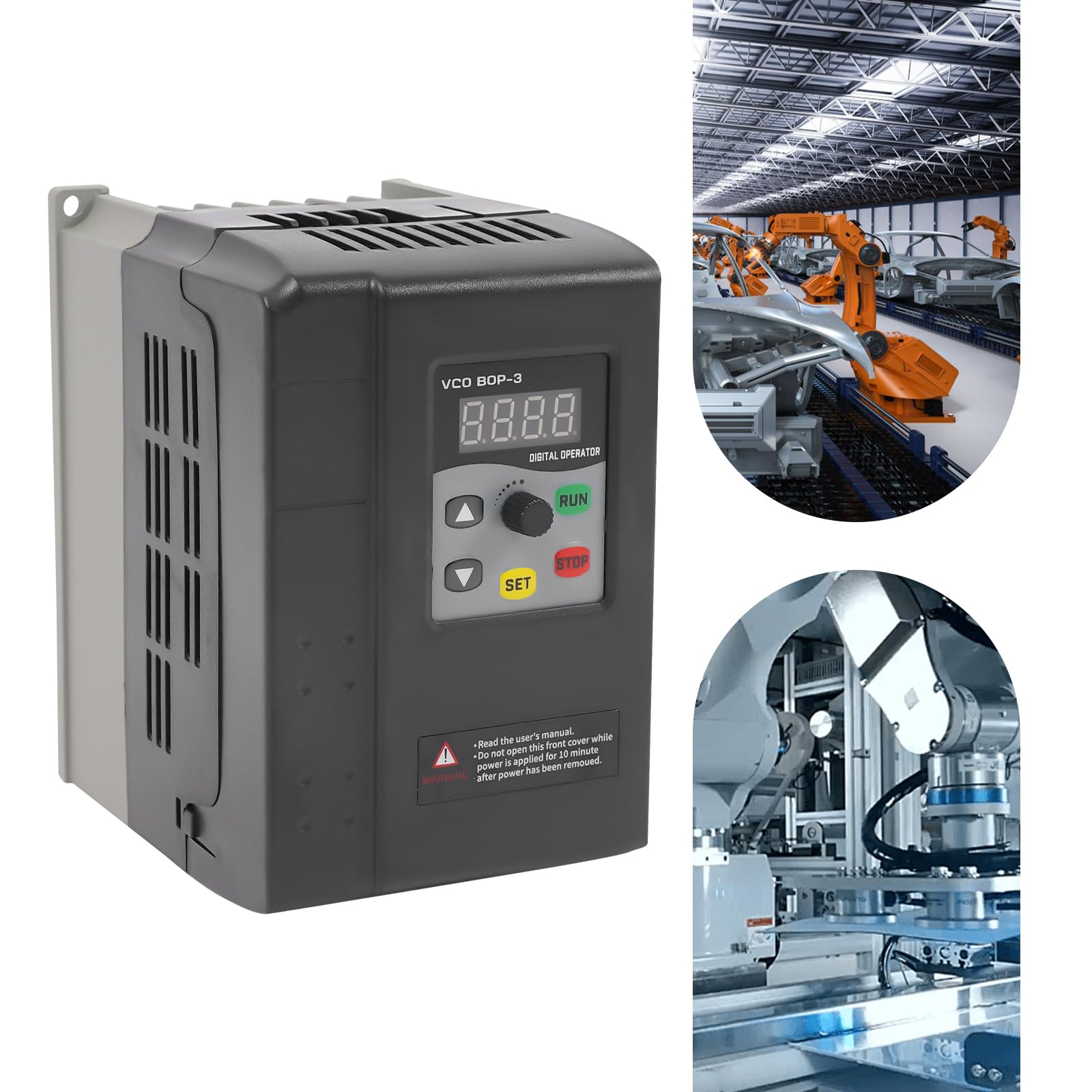 Inversor de frecuencia de 2,2 kW, 3 PH, 380 V, para motor de husillo, regulación de velocidad (entrada de 1 fase y salida de 3 fases), para ventiladores, bombas de agua, máquinas de carpintería
