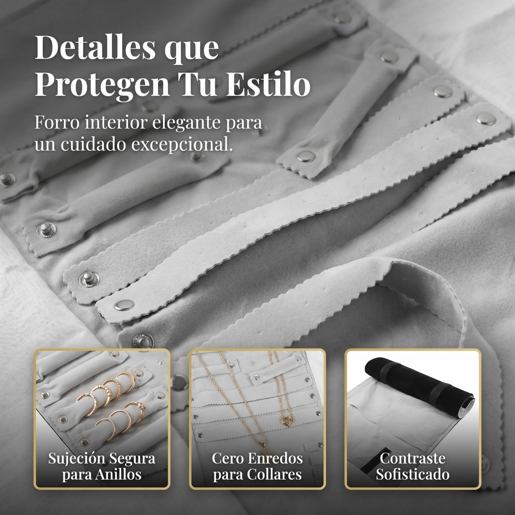 CALLARON Organizador Para Joyas Espacio Para Brazaletes Anillos y Collares Bolsa Portátil De Tela Resistente Para Almacenamiento Casa y Viajes