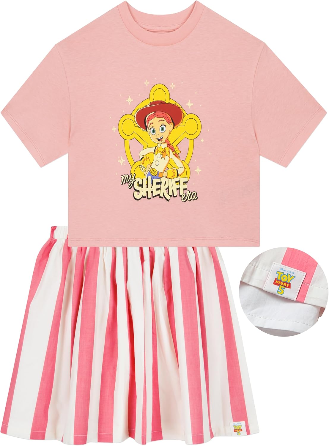 Disney Toy Story Outfit, Jessie Boxy Girls T Shirt And Skirt Summer Outfit 5
