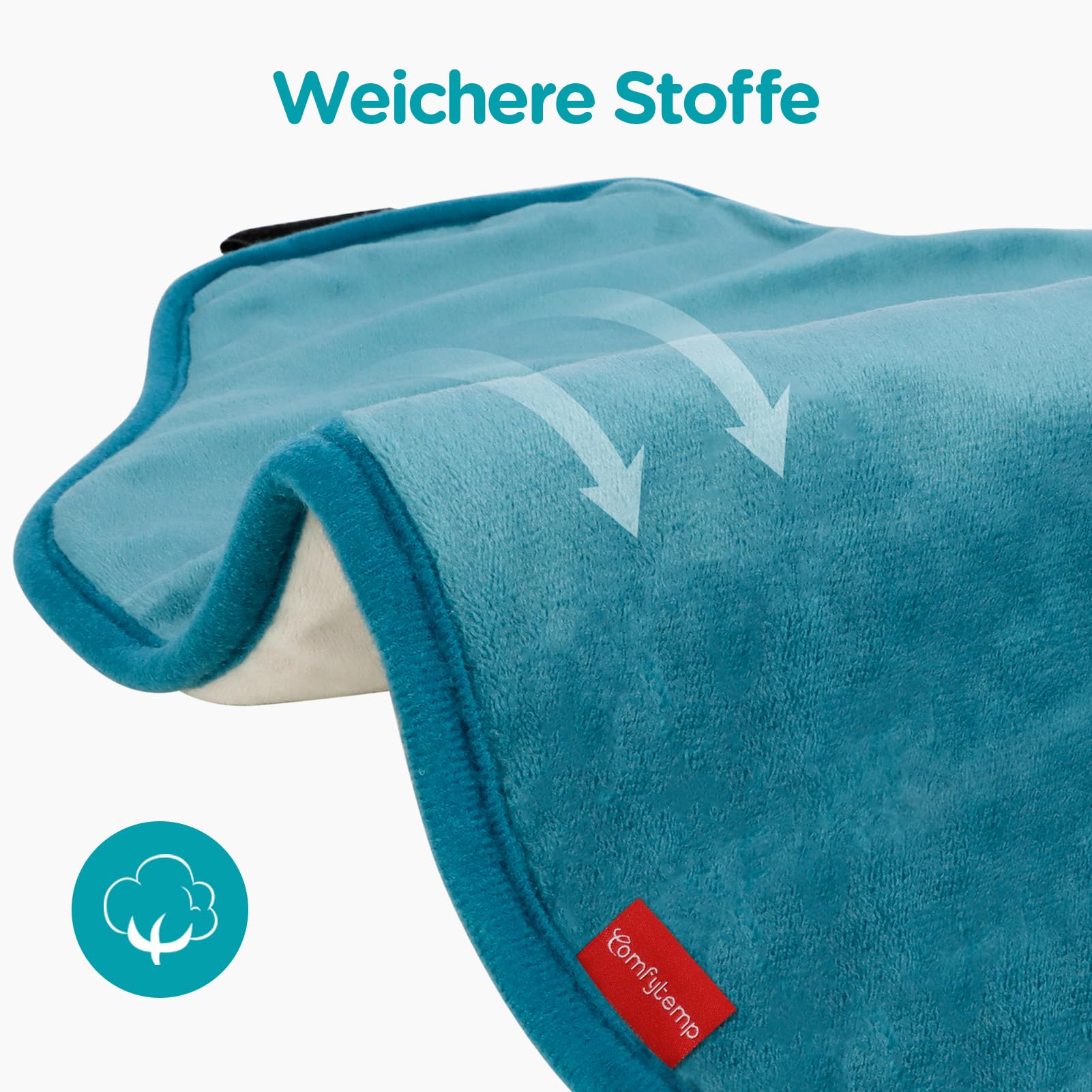 Comfytemp Großes Heizkissen für Rücken mit 9 Wärmestufen 0,5-9h Abschaltautomatik, 39x61cm Elektrisches Rückenwärmer Wärmegürtel Heizgürtel Wärmekissen Maschinenwaschbar（Max. Tailleumfang: 120 cm）