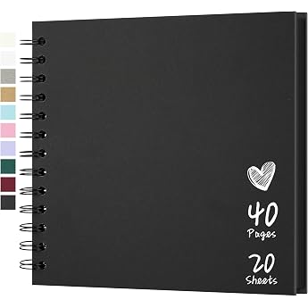Scrapbook Photo Album 18 x 18 cm 40 Pages Black