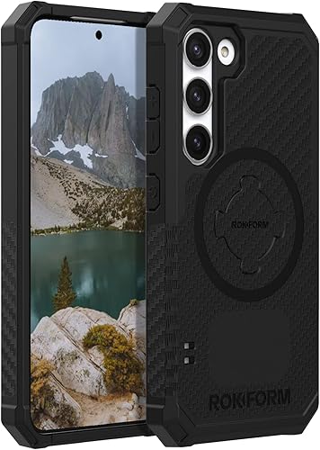 Rokform - Funda para Galaxy S23, Serie Resistente, Carcasa Magnética con Bloqueo de Giro, Funda Blindada Probada contra Caídas (Negro)