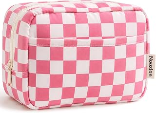 Noozion Makeup Bag Travel Toiletry Bag, Puffy Padded Cosmetic Bag for Women, Makeup Organizer Case, Wide-open Pouch Purse, Travel Essentials