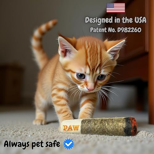 Vista 6 de Nestpark Juguete para gatos con hierba gatera Doobie - Pateador de gatitos crujiente con hierba gatera extra fuerte - Juguete interactivo divertido