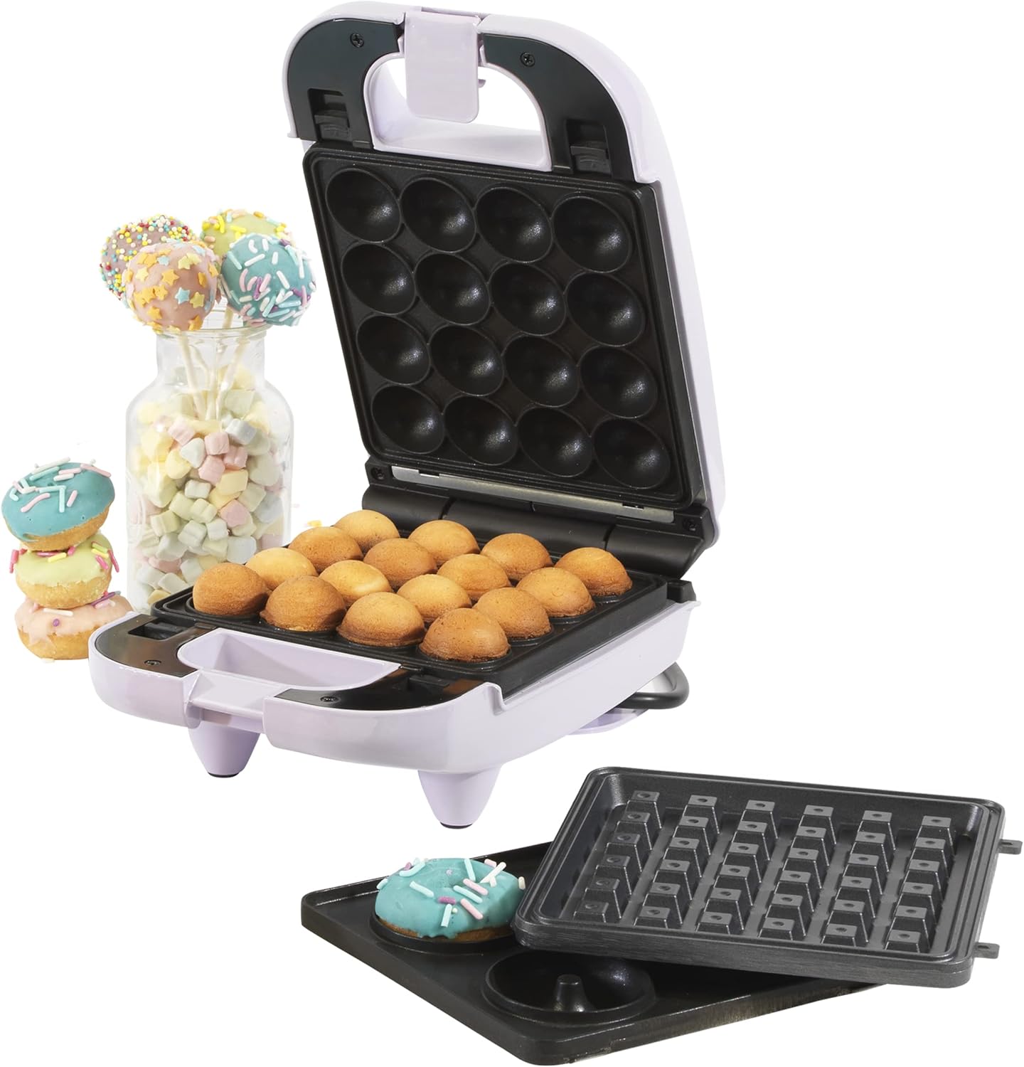 Giles & Posner EK4943GSPP Pastel 3 In 1 Compact Mini Treat Maker Delicious Doughnuts, Cake Giles & Posner EK4943GSPP Pastel 3 In 1 Compact Mini Treat Maker Delicious Doughnuts, Cake