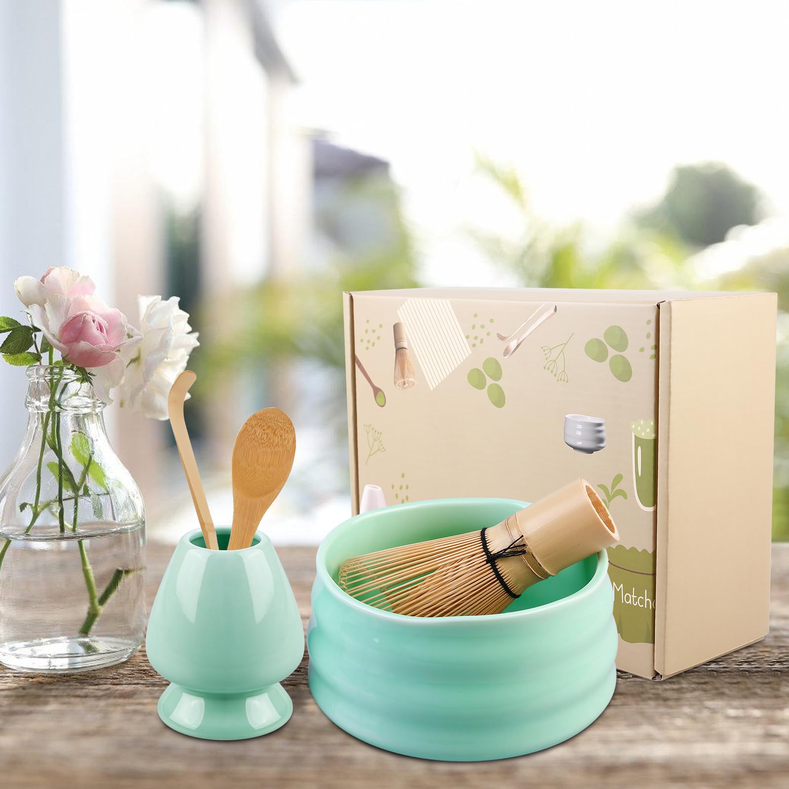 Kit Completo Matcha Yiomxhi - 8 Pezzi Per La Cerimonia Del Tè Giapponese Con Ciotola, Frusta E Accessori - Foto 9