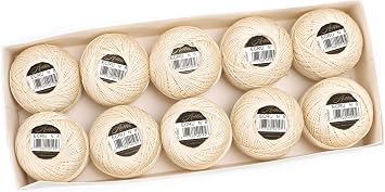 Cream Series 100% Egyptian Cotton Embroidery Thread 8# Cross Stitch Thread Mercerized 10 Balls Set