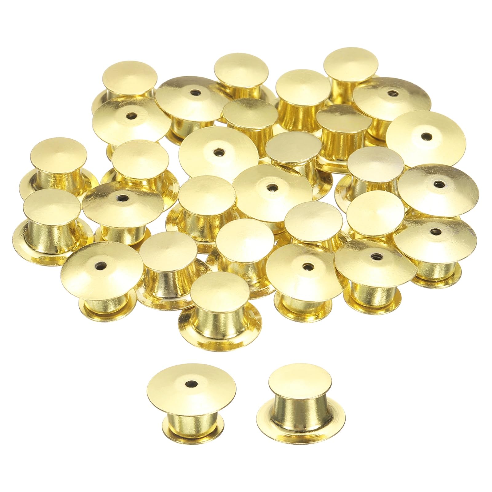 Fermoirs de verrouillage à tête plate dorés pour pin's et badges durables x40