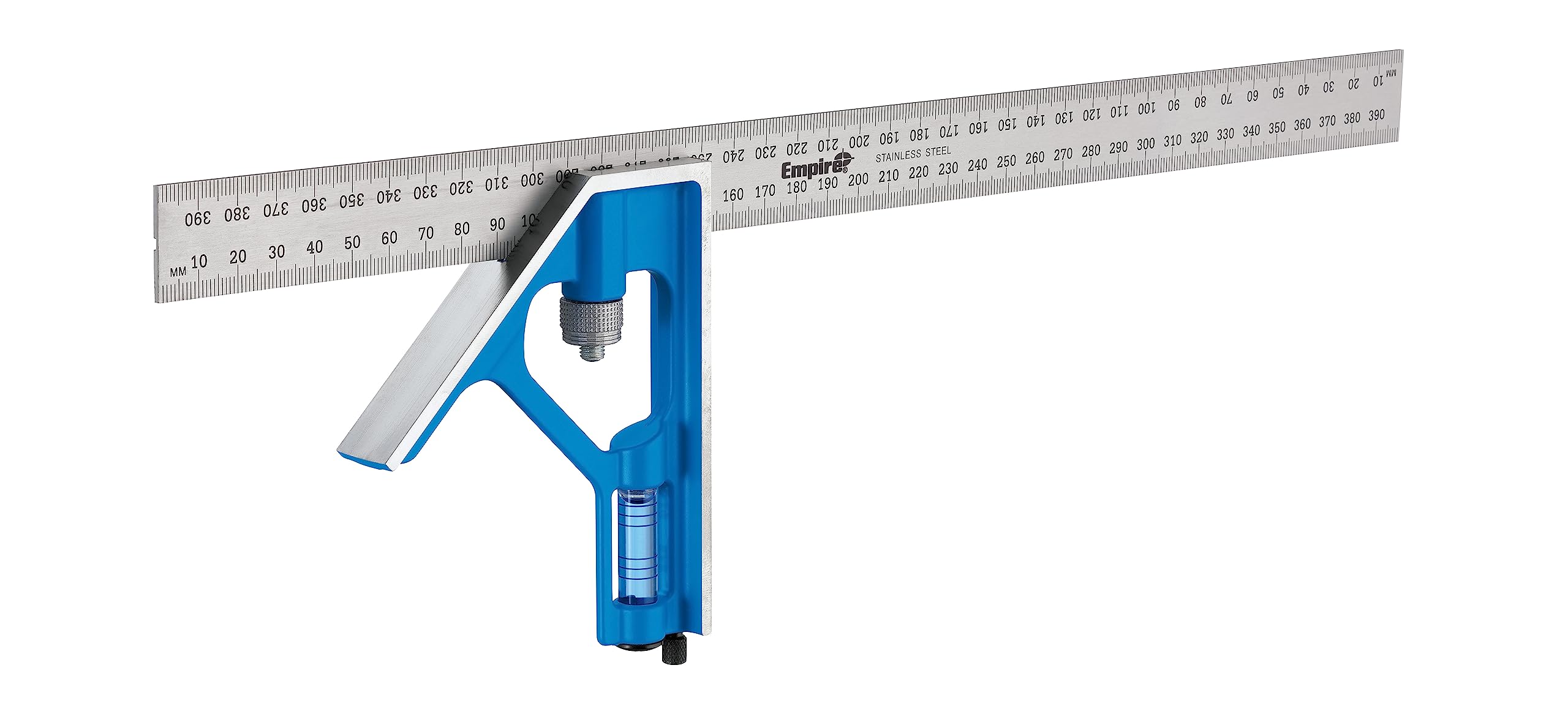 Empire Level E280M 16-Inch Heavy Duty Professional Combination Square with Etched Stainless Steel Blade, Metric Graduations and True Blue Vial