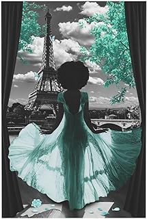 QOQIOSOC African American Wall Art Black Girl Wall Art Poster Teal Canva...