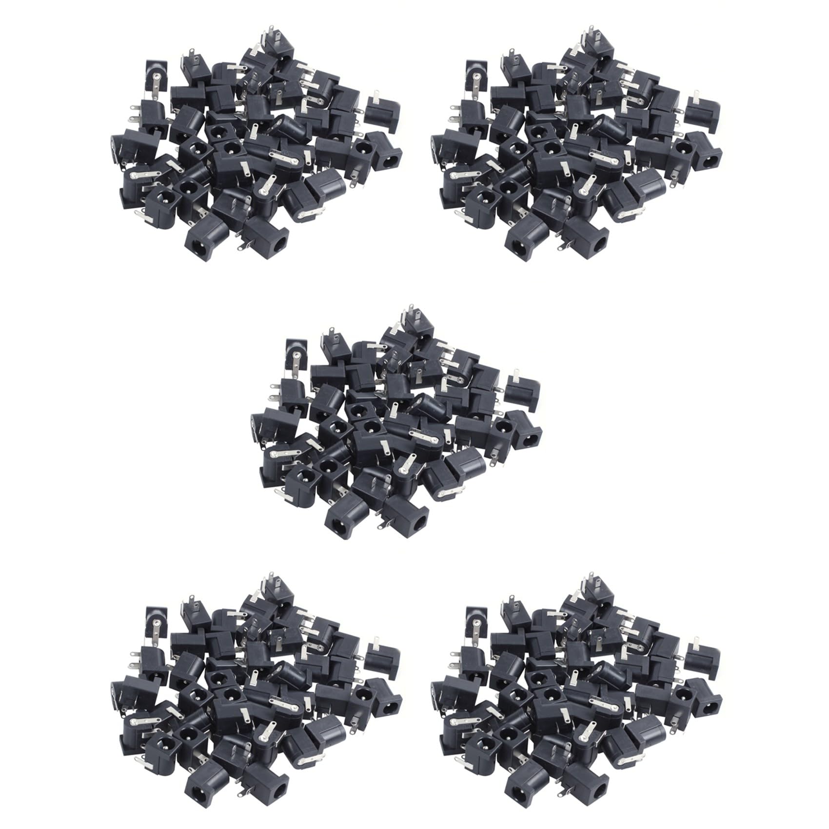 Jnchdghwa 225 Pcs DC Power Jack Socket 2.1mm x 5.5mm -Type PCB Mount DC-005