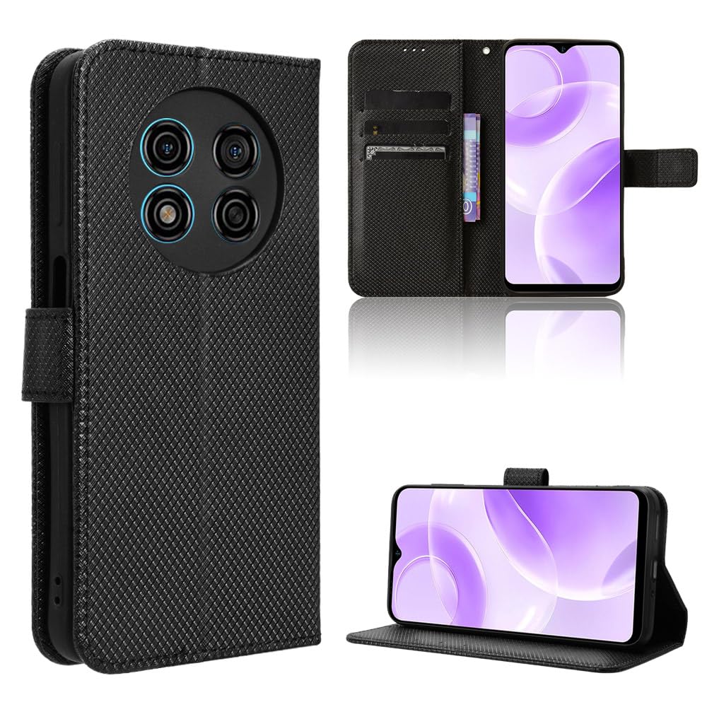 TIANYUE Custodia per Ulefone Note 15, Custodia Portafoglio, con [Supporto] [ Carta Fessura] [Magnetica] Cover per Ulefone Note 15, Nero