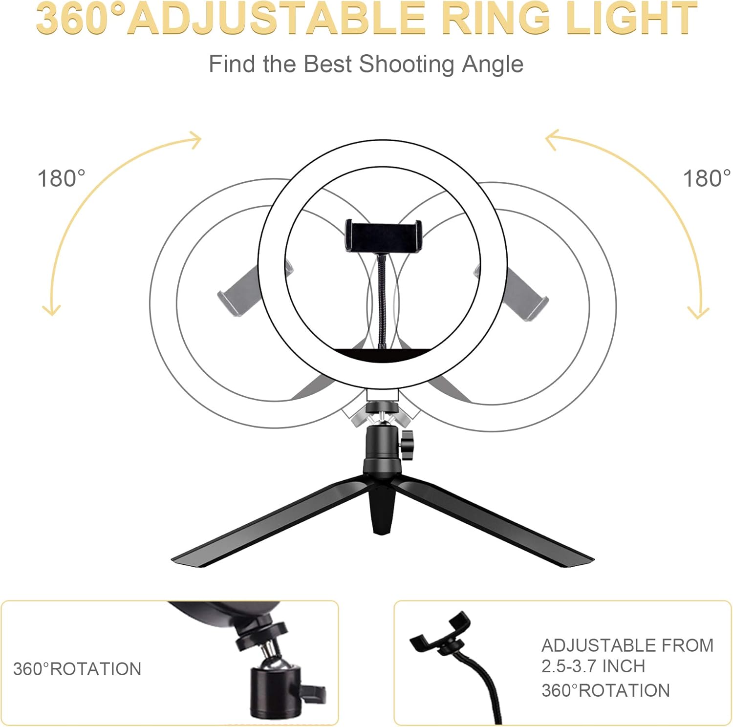Best Seller Arvnka 8 Selfie Ring Light with 51 Extendable Tripod Stand & 2 Phone Holders& Bluetooth Remote, Dimmable LED Camera Ringlight with 3 Light Modes and 10 Brightness Levels, for Photography/TikTok Black Friday 🔥 Arvnka 8 Selfie Ring Light with 51 Extendable Tripod Stand & 2 Phone Holders& Bluetooth Remote, Dimmable LED Camera Ringlight with 3 Light Modes and 10 Brightness Levels, for Photography/TikTok