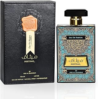 Ard Al Zaafaran Meethaq Eau De Parfum Men Spray 100ML (3.4 OZ) Arabian Perfume for Men Luxurious And Captivating Fragrance Long Lasting Perfume For Men The Unique Essence of Arabian Heritage