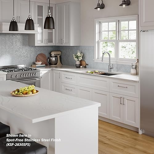 Miniatura 261 de Kraus KPF-2820MB OLETTO SOLA MANEJO DE COCINA DE COCINA DOWN DOWING, 17 PULGADA, NEGRO MATE Mate negro,Negro / acero inoxidable negro sin