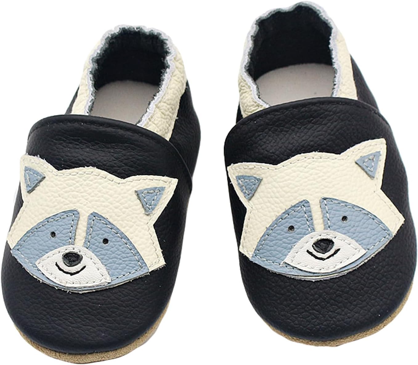 Chaussons Bébé Cuir Souple Uni Ouvert Doré