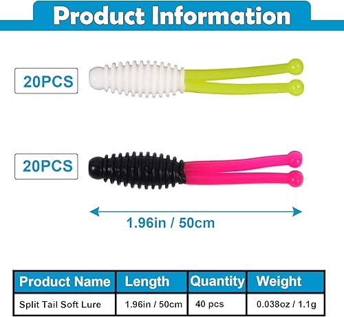 Miniatura 2 de Aventik Kit de señuelos de cangrejo, señuelos de pesca de plástico suave para trucha de mierda, lubina, lubina, cola de paleta, minnow shad,