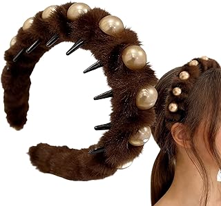 女性用パールヘッドバンド |ファッショナブルなヘッドドレス | 写真櫛歯付きの豪華なパールのヘアアクセサリー - 女性、10代の女の子、母親、おばあちゃん、教師だけでなく、写真の小道具、デートにも最適です。