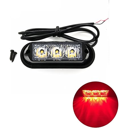 Amazon Taswk 3 Led電球は トラック車のためのストロボを点滅させる車両の防水緊急グリルライト 赤 ライト 照明アクセサリー 車 バイク