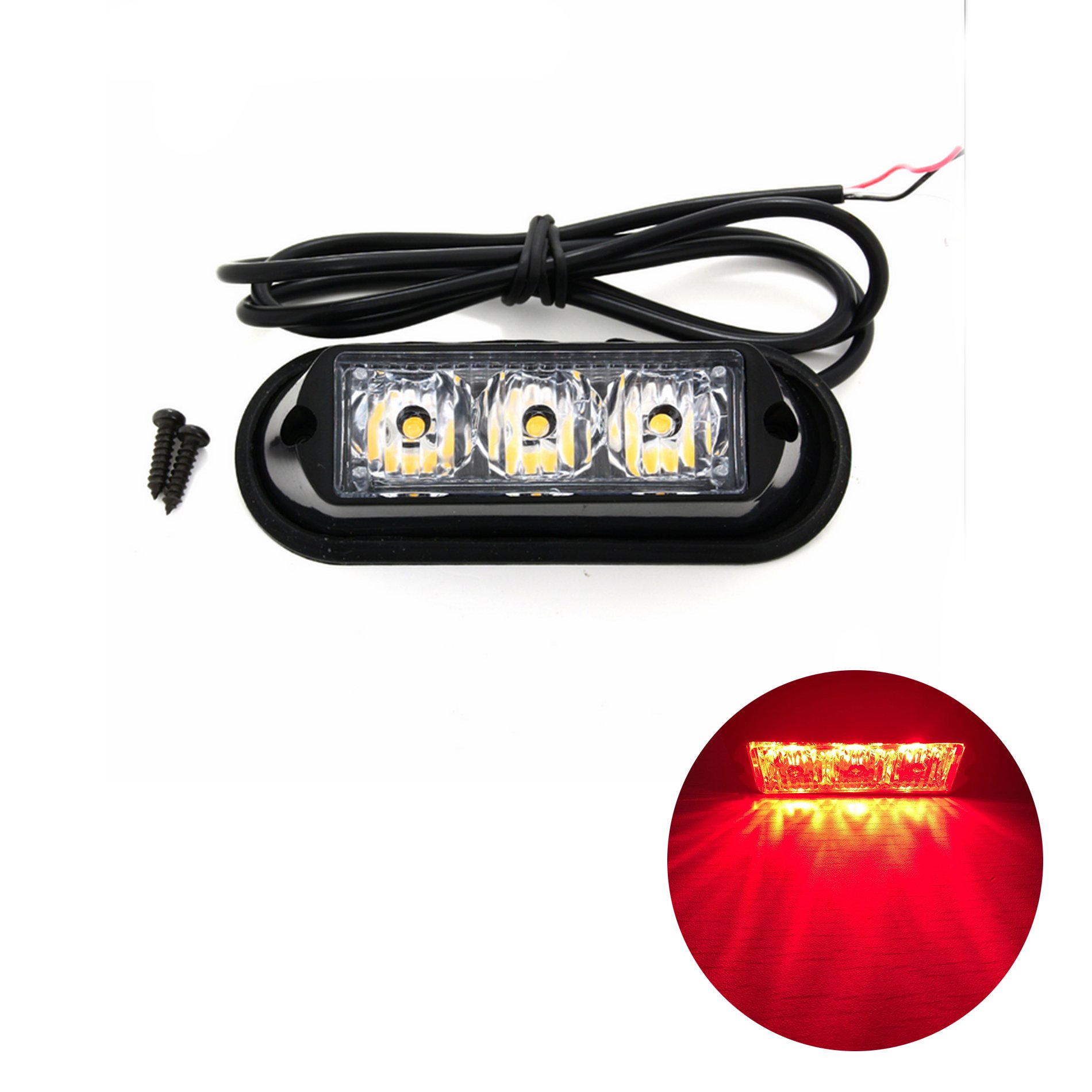 Amazon | TASWK 3-LED電球は、トラック車のためのストロボを点滅させる 