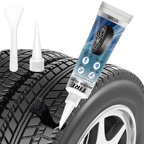 Pegamento para reparación de neumáticos, 50 ml de cemento de goma negro profesional para reparación de paredes laterales de coches y motocicletas,