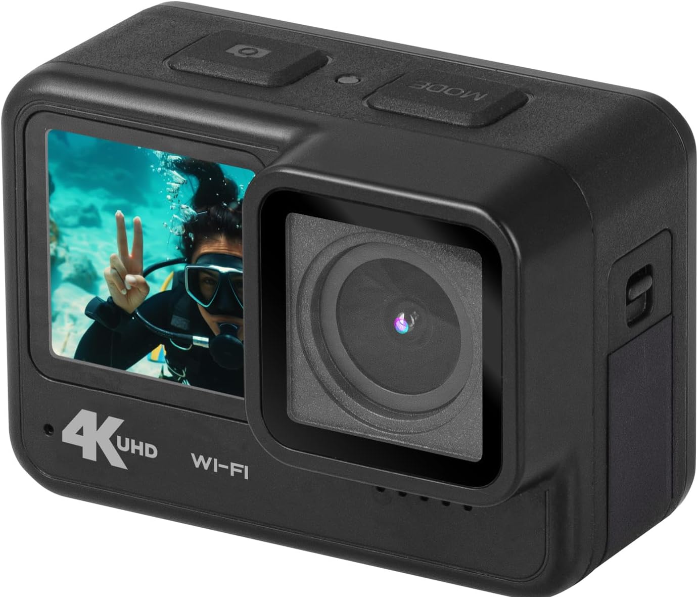 Trevi GO 2600 4K Action Cam angled view