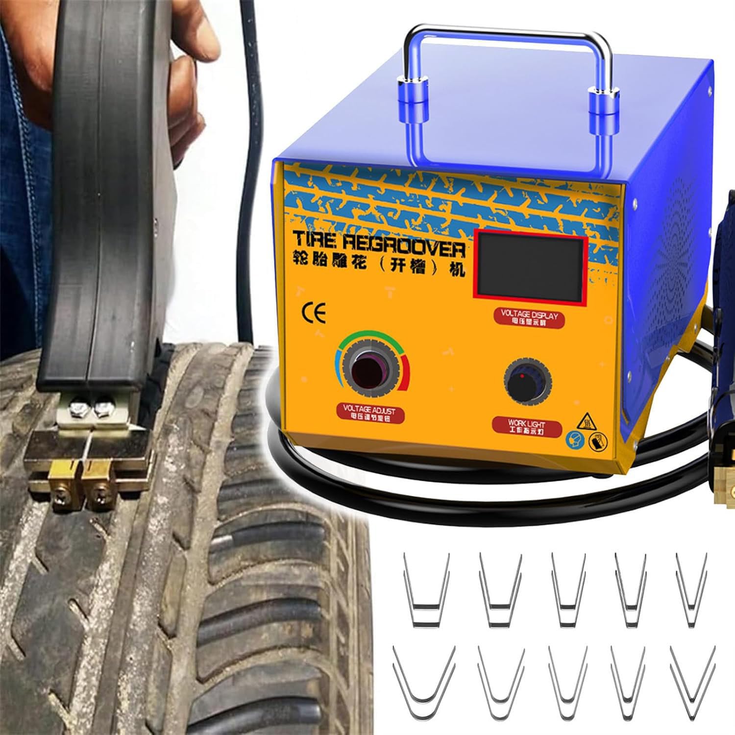 Ranuradora Neumáticos Portátil Profesional 1000 W Con 10 Cuchillas, Herramienta Para Ranurar Neumáticos Caucho, Cortadora Ranurado De Neumáticos De Hierro, Grabado En Forma