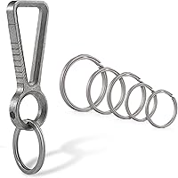 Vista 1 de KeyUnity Clip de llavero de mosquetón de titanio KD00 y llavero dividido KA20 para paquete de llavero