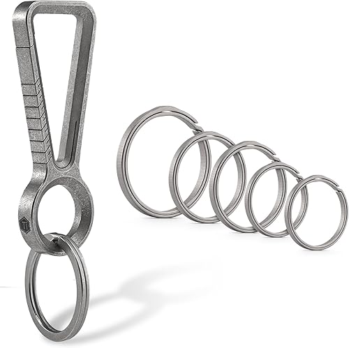 KeyUnity Clip de llavero de mosquetón de titanio KD00 y llavero dividido KA20 para paquete de llavero