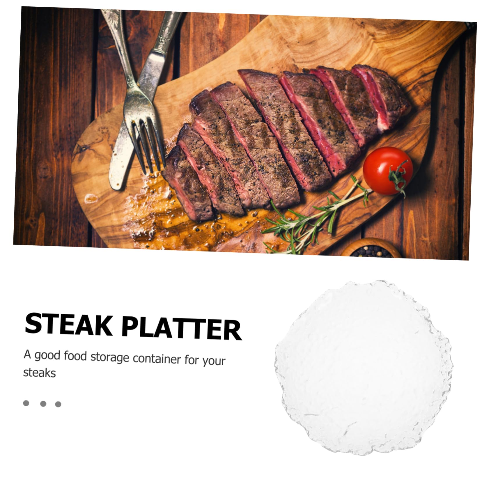 ABOOFAN Piatto da Bistecca Facile da Pulire in Riutilizzabile Design Classico ed Elegante per Cena e Uso Quotidiano
