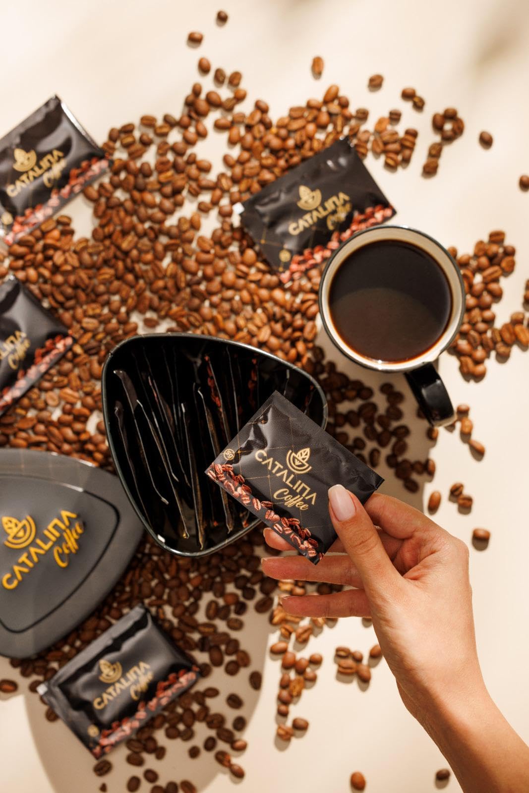 Catalina Kaffee mit L-Carnitin und Kollagen - Premium Instant Löslicher Kaffee für das Morgenritual - 30 Portionen, 150g