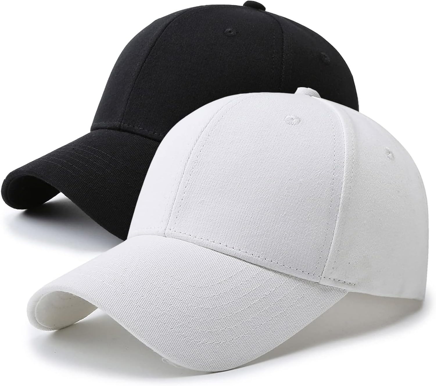 KGAIXN Unstructured Structured Front Panel Baseball Cap Golf Dad Trucker Hat for Men Women, Black+white