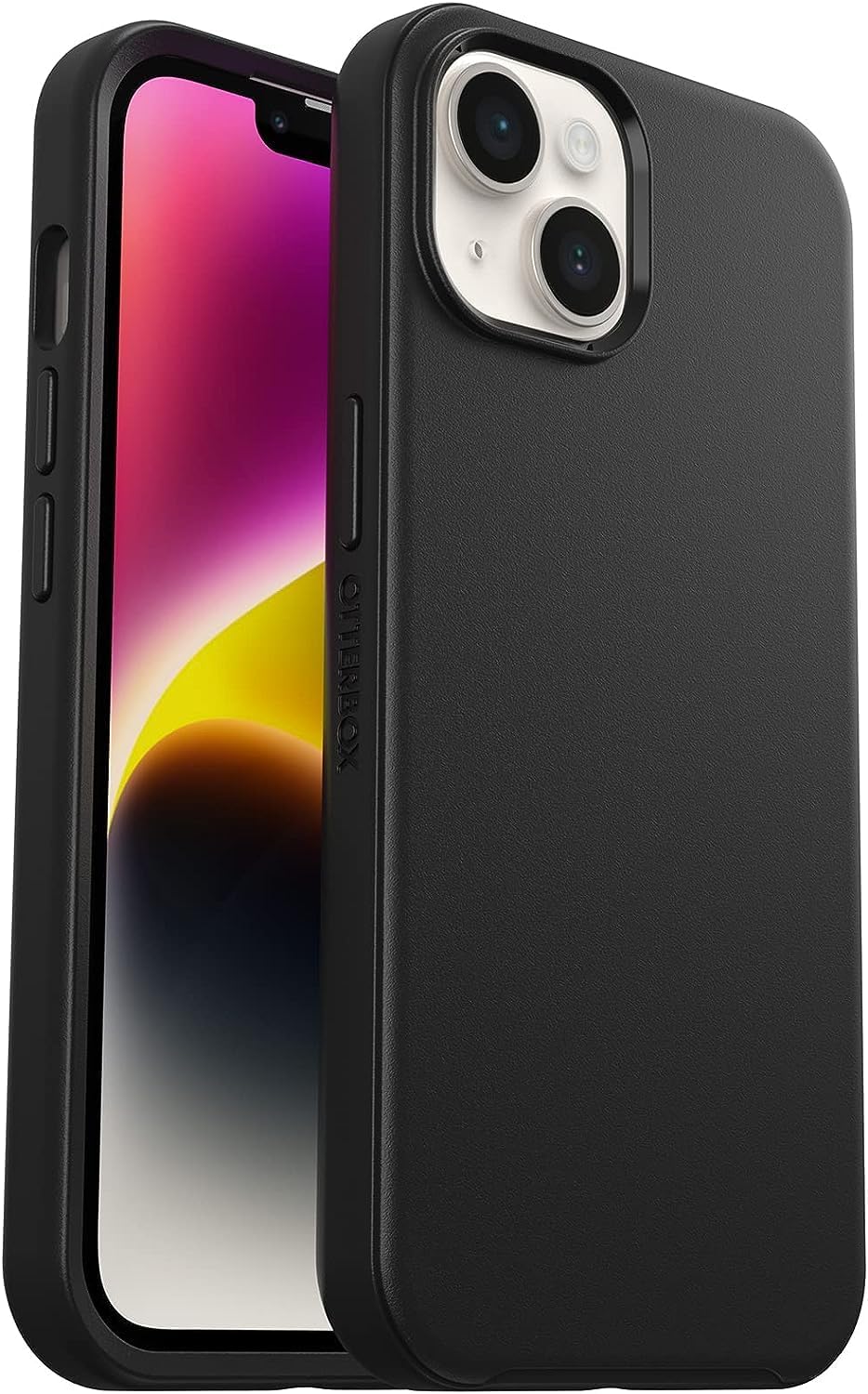 OtterBox iPhone 14 & iPhone 13 (Only) – Symmetry Series+ Case – Black – Ultra-Sleek – Snaps to MagSafe – Raised Edges Protect Camera & Screen – Non-Retail Packaging
