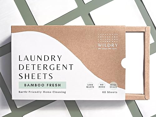 Miniatura 2 de Hojas de detergente para ropa sin líquido (60 hojas) - Aroma fresco de bambú - Ecológico, 100% libre de plástico, biodegradable, hipoalergénico y no