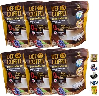 20 Sachets/Pack (300g) DeeGoCoffee Instant Mix Fiber Premium Coffee Arabica 14in1 Delicious Fragrant Good Shape Set 6 By Beautygoodshop [Get Free For You Beauty Gifts]