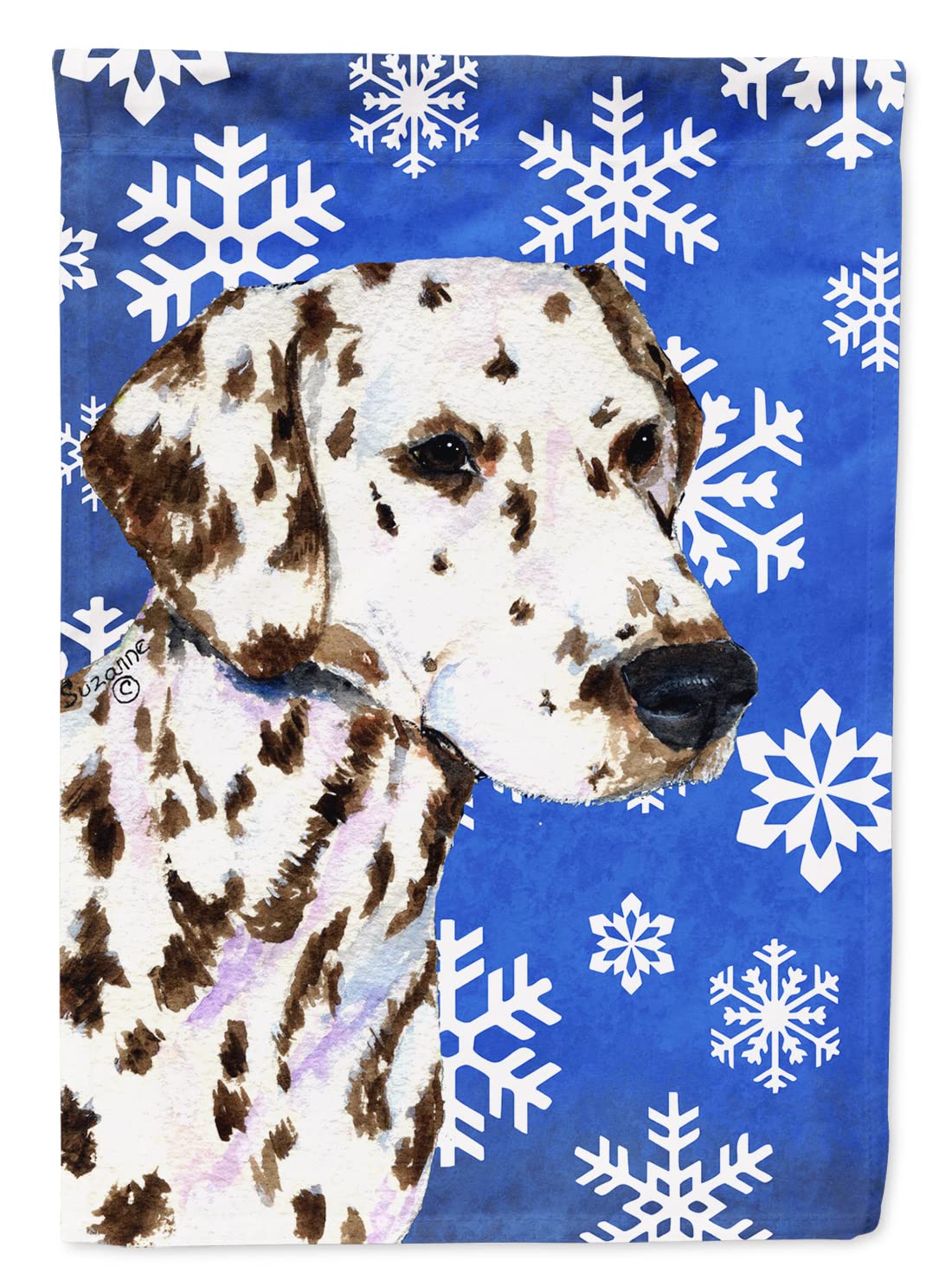 Drapeau Dalmatien hiver Caroline's Treasures décoration Noël extérieure en toile grand format