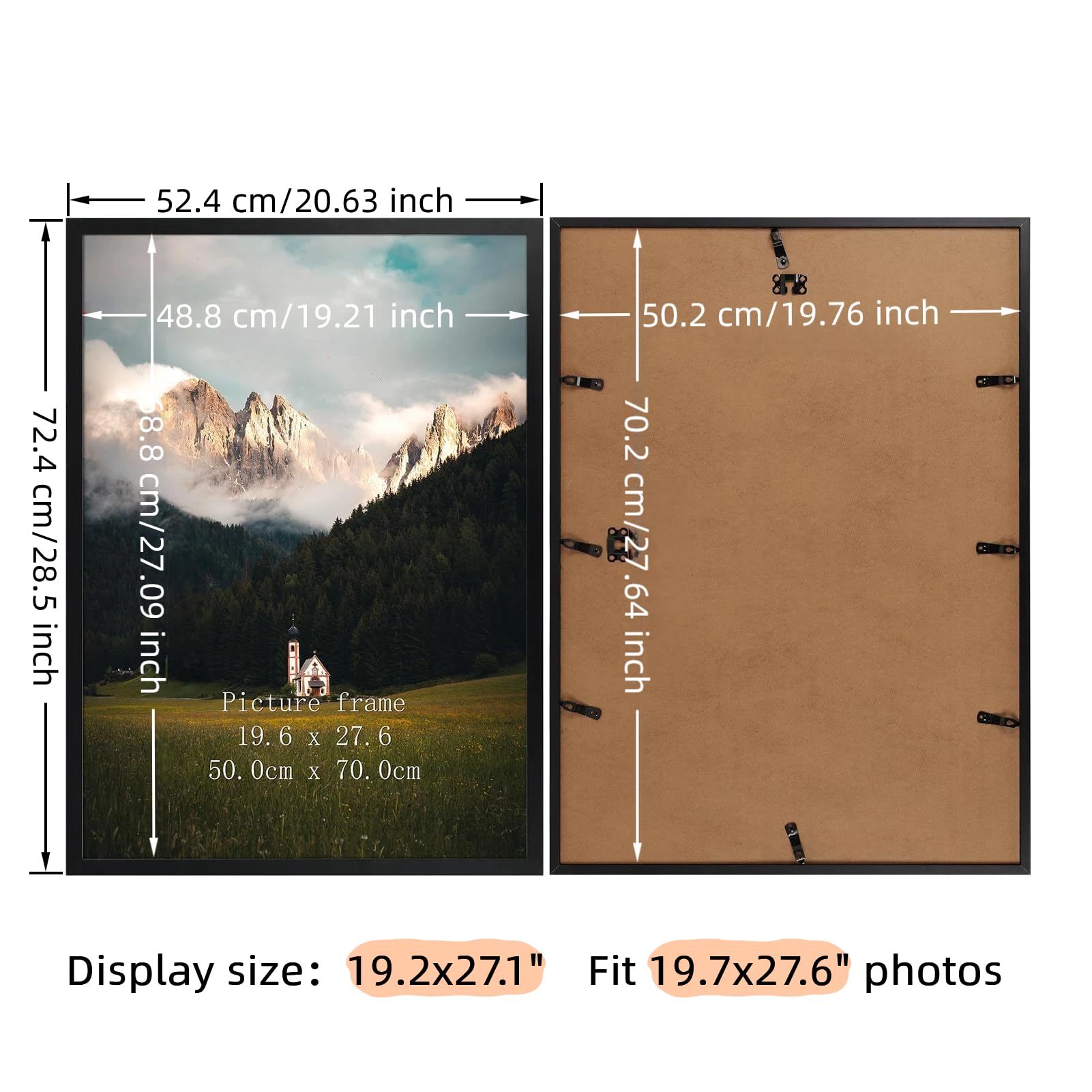 Amazon.com - Giftgarden 19.7x27.6 Puzzle Frame Black, 50x70cm