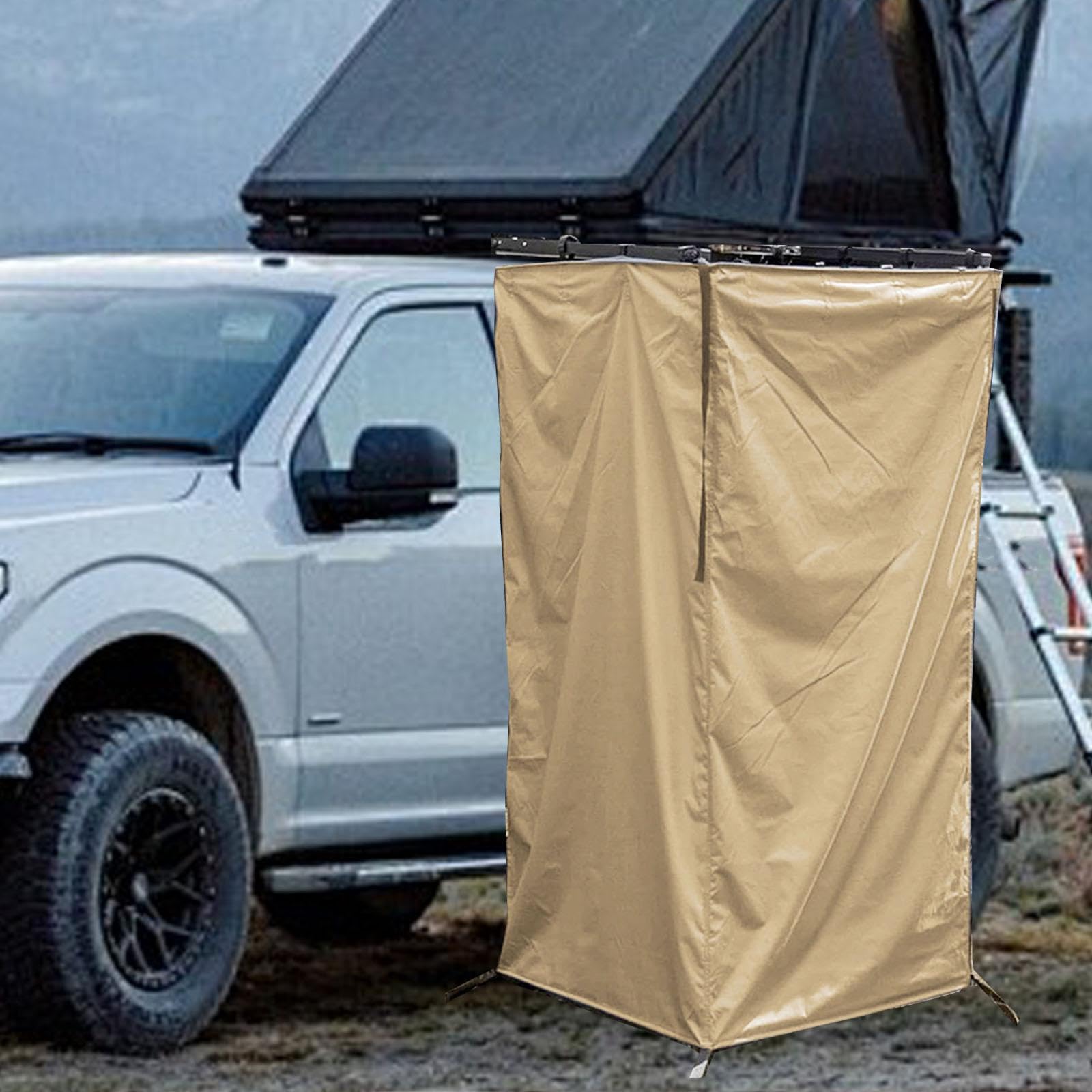 Amagogo Tente de Douche Latérale Polyvalente Camping-Car/Camping, Vestiaire, Abri d'Intimité en Tissu Oxford Portable Extérieur pour Véhicule, Cabine de Toilette pour Remorque/Automobile