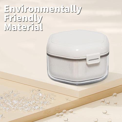 Miniatura 4 de Estuche limpiador de retenedores, copa de dentadura para remojar dentaduras postizas, caja de prótesis a prueba de fugas, equipada con compartimento