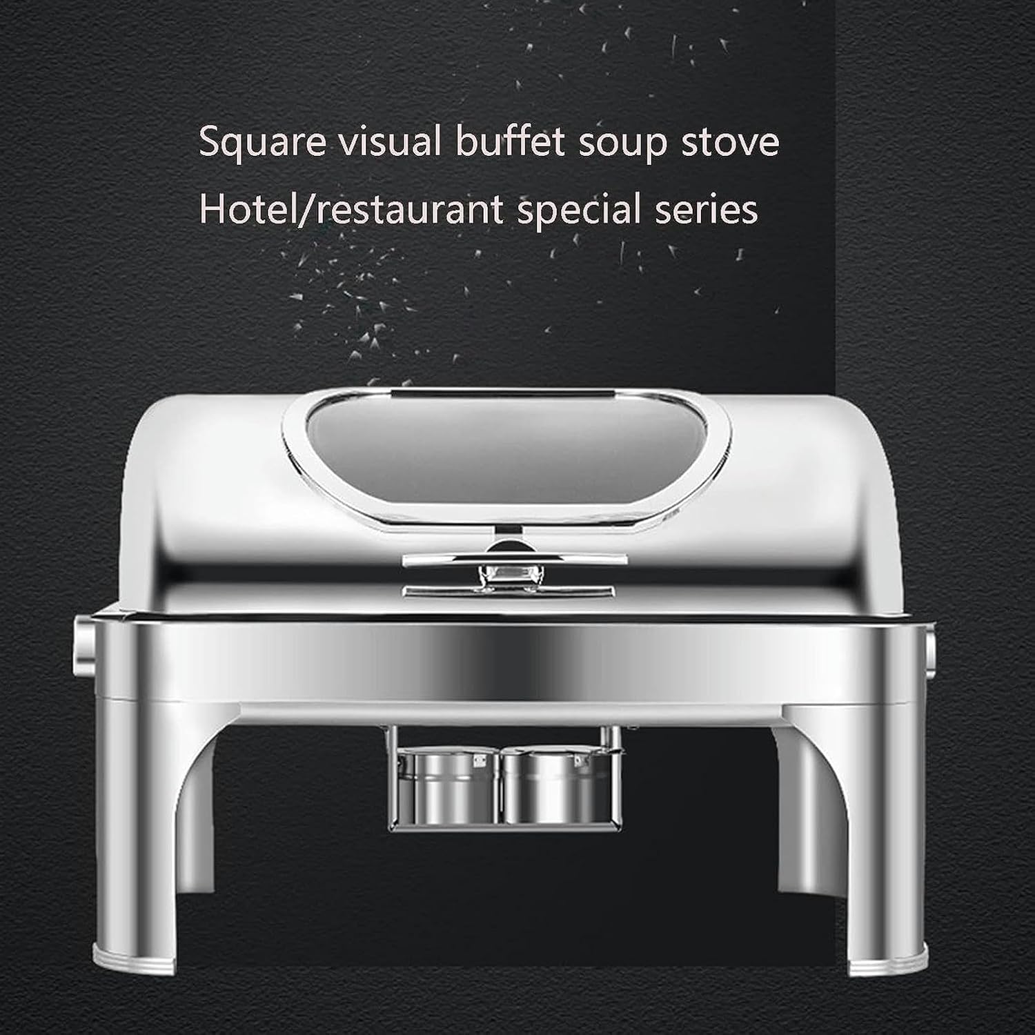 Buffet Server and Heater - Food Heaters for Catering Events, Hot Pot Buffet Set, Buffet Server and Product Radiator, Server with Lid, Hot Plate with Glass Top (Double Lattice 2 * 4.6L)