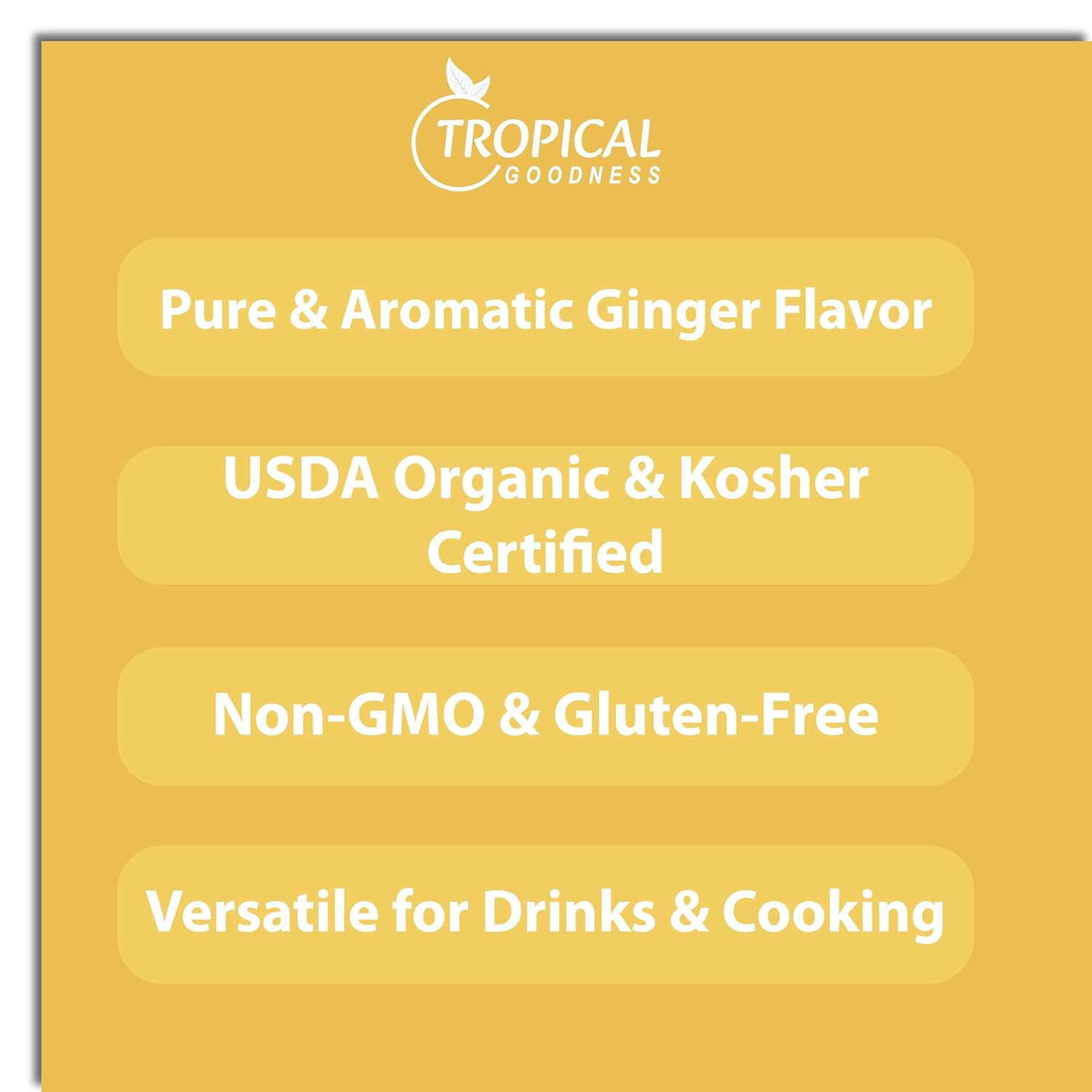 Tropical Goodness Ginger & Turmeric Powder 2-Pack (16oz Each),USDA Organic & Kosher Certified,High in Curcumin,Non-GMO,Gluten-Free,Authentic Tropical Flavor