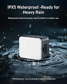 TELESIN Vlogging Light Mini LED Action Camera Video Light Magnetic Photography Fill Lighting for DJI Osmo Action 6 Action 5 Pro 4/3 Camera Cage Accessories