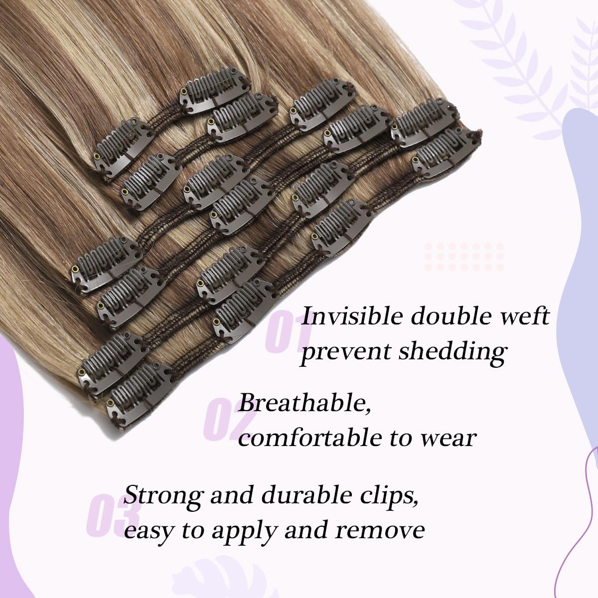 Sindra Dal Castano Cenere al Biondo Caramello 100g 40cm 6pcs Clip Dei Capelli Umani In Estensioni Estensioni Dei Capelli Lisci Dei Capelli Umani Naturali (clip#10/16/16-16)