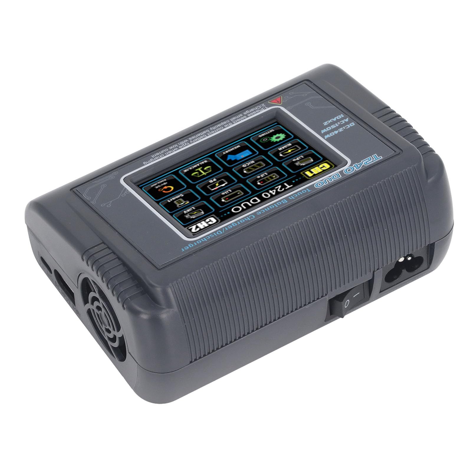 Caricabatteria Dual Lipo Efficace con Touch Screen Caricabatterie Equilibrio Multimode per Auto RC, Modelli Aerei, Corsa RC, Piccole Dimensioni, Facile Da Trasportare