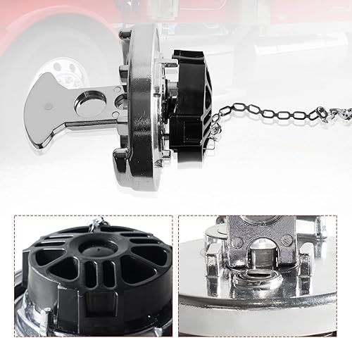 Miniatura 5 de Tapa de combustible diésel de bloqueo de 4 pulgadas compatible con Peterbilt Semi Trucks 1972-2017 Reemplazo de tapa de tanque de combustible de