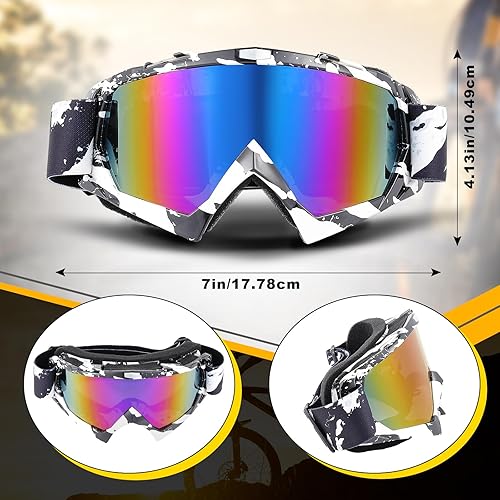 Miniatura 2 de Tallew 4 pares de gafas de motocross para motocicleta, motocross, carreras, ATV, para hombres y mujeres, deportes de potencia y esquí