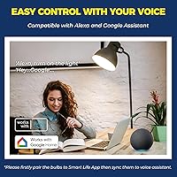Vista 4 de Lightinginside Bombillas inteligentes equivalentes a 100 W, bombilla inteligente de 1350 lm 11 W, funciona con Alexa/Google Home/Smart Life, A19 E26