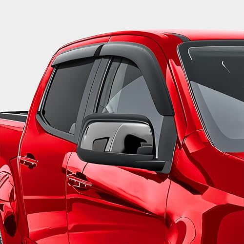 Miniatura 2 de Voron Glass Protectores de lluvia extra duraderos con cinta adhesiva para Chevrolet (Chevy) ColoradoGMC Canyon 2015-2022 Crew Cab, viseras de