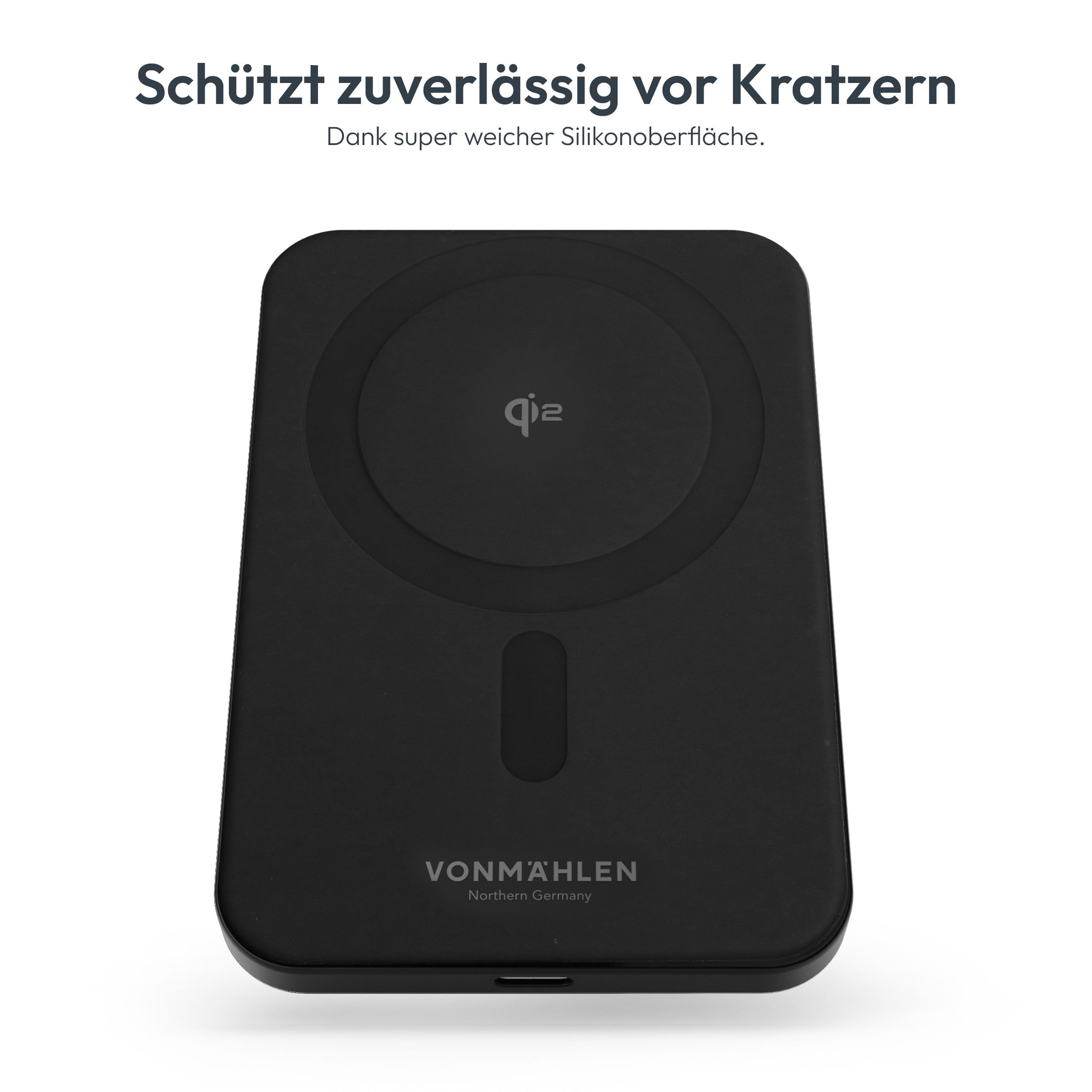VONMÄHLEN Evergreen Mag - Wireless Powerbank (Qi2) 5.000 mAh, Schwarz